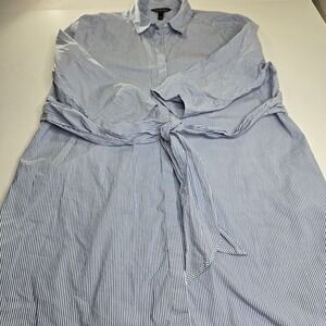 Isabella Oliver Maternity Striped Blue Tie Front/Back Comfy Shirt Size 2.  A13